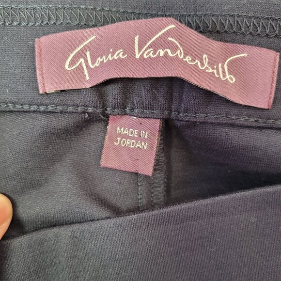 Gloria Vanderbilt Women Navy Cropped Ponte Pants With Tummy Control Panel Large - Picture 7 of 13